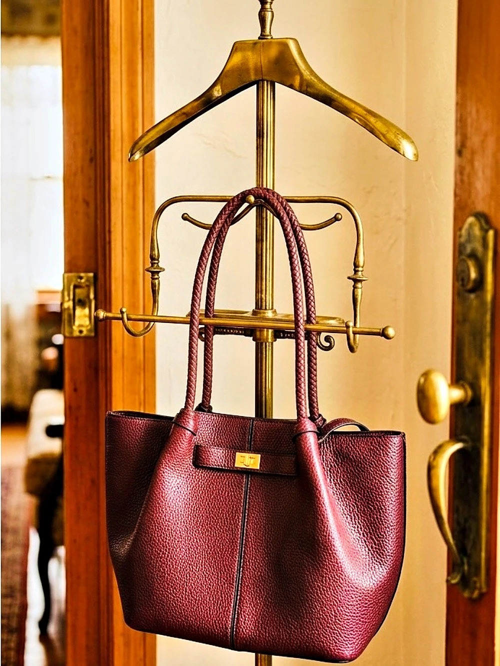 Brouk & Co. “The Sophia Tote” Burgundy Tote Bag